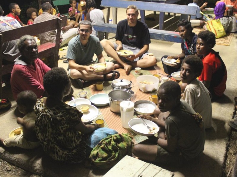 Steve and I eating with our wasfamili at POC